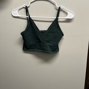 Brandy Melville Green Criss Cross tank top